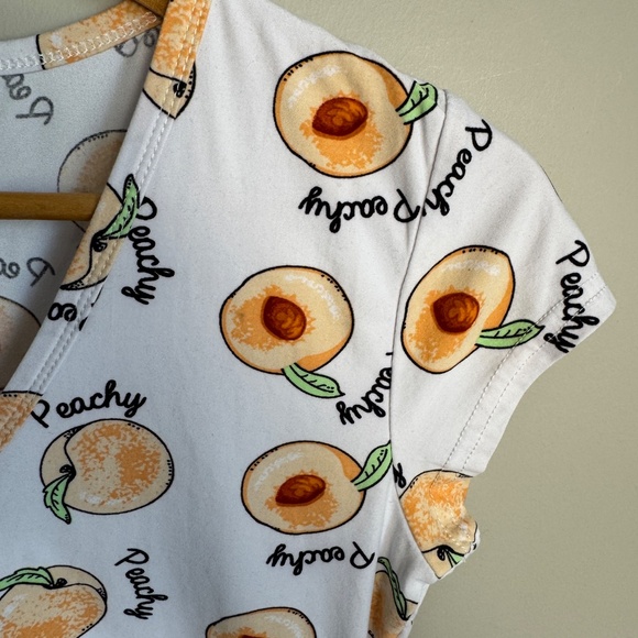 Mentally Exhausted Women's 1/2 Button Up Peachy Pajama Sleep‎ Romper White Large - Picture 4 of 11